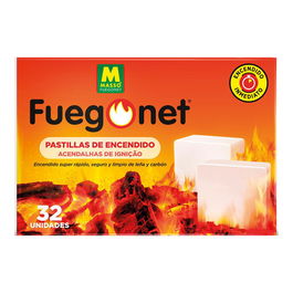 Massó Pastillas de Encendido para Barbacoas y Chimeneas, 32 Unidades