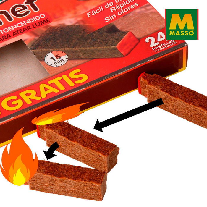 Massó Pastillas de Encendido Ecológicas, Larga Duración, 16 + 8 uds
