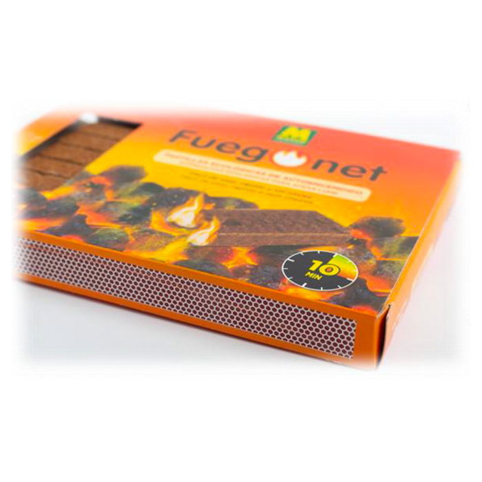 Fuegonet Pastillas de Encendido Ecológicas para Barbacoa y Chimenea, Madera Vegetal, Larga Duración, 24 Unidades (16 + 8)