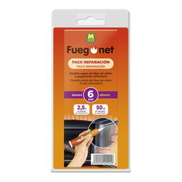 Massó Kit Reparación Cordón Aislante Ø 6 mm x 2,5 m + Adhesivo 50 ml para Chimeneas