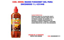 Massó Fuegonet Gel para Encendido 1 L