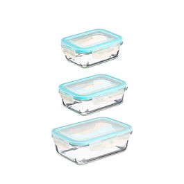 5Five Set 3 Fiambreras de Cristal Tamaños Varios 330 ml - 800 ml - 1730 ml