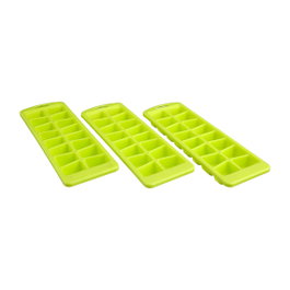Basic & Co Pack de 3 Cubiteras de Polipropileno Colores Surtidos, 25 x 8,5 x 3,7 cm