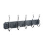 5Five Colgador de Madera con 5 Perchas Negro 60 x 20 cm