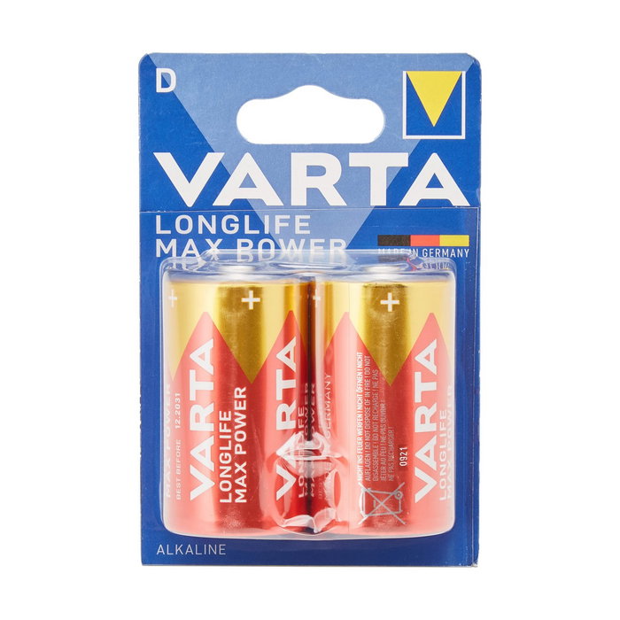 Varta Longlife Max Power Pilas Alcalinas D LR20 (2 Unidades)