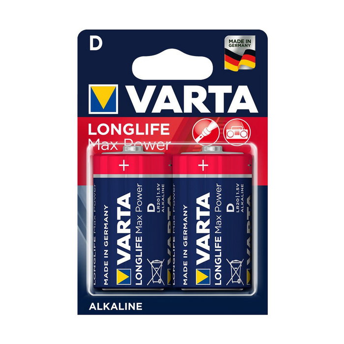Varta Longlife Max Power Pilas Alcalinas D LR20 (2 Unidades)