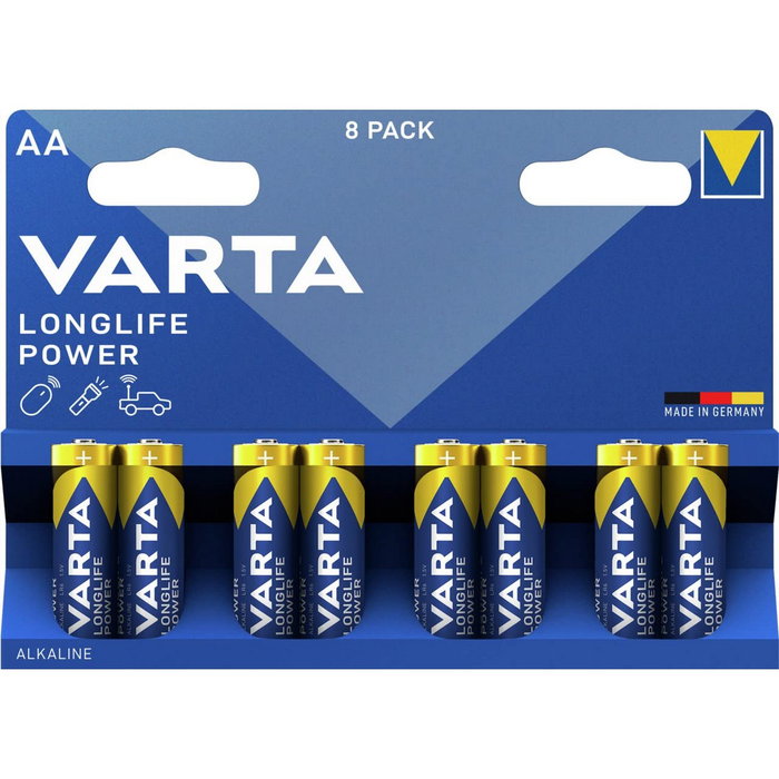 Varta Longlife Power Pilas Alcalinas AA LR06 (Pack de 8)