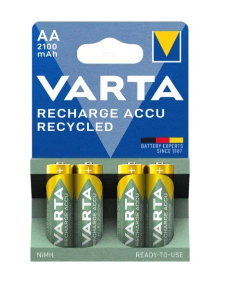 Varta 56616 Baterías Recargables AA NiMH 1.2V 2100 mAh, Pack de 4 Unidades