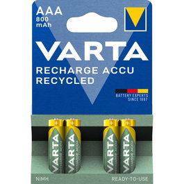 Varta Pila Recargable Accu AAA HR03 800 mAh Recycled (4 unidades)