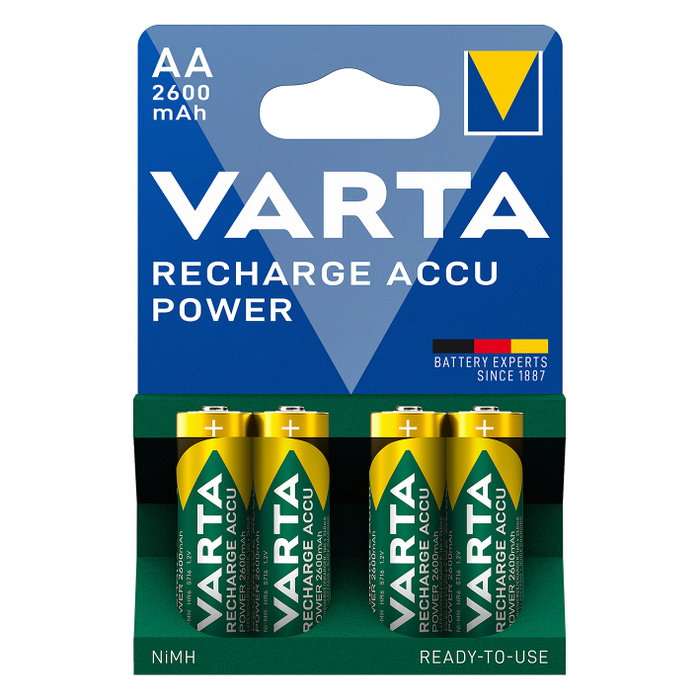 Varta Pilas Recargables AA 2600 mAh NiMH (Pack de 4) Varta Pilas Recargables AA 2600 mAh NiMH (Pack de 4)