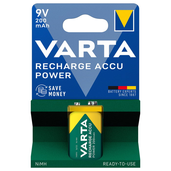 Varta Batería recargable Accu Power 9V 200 mAh Verde Varta Batería recargable Accu Power 9V 200 mAh Verde