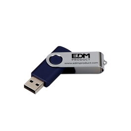 Edm Pendrive 16GB Azul Plata Metal/PVC