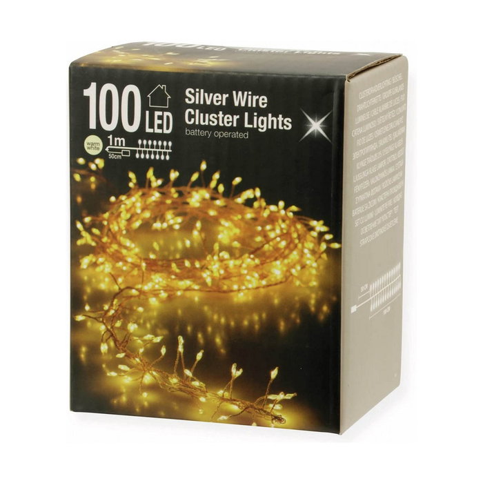 Guirnalda de 100 leds tipo espino blanco cálido 1,50 m