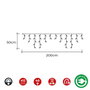 Edm Cortina icicle multifunción con 12 tiras y 40 LEDs blanco frío