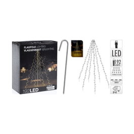 Cortina de luces exterior blanco cálido de 192 LEDs, 2,08 m