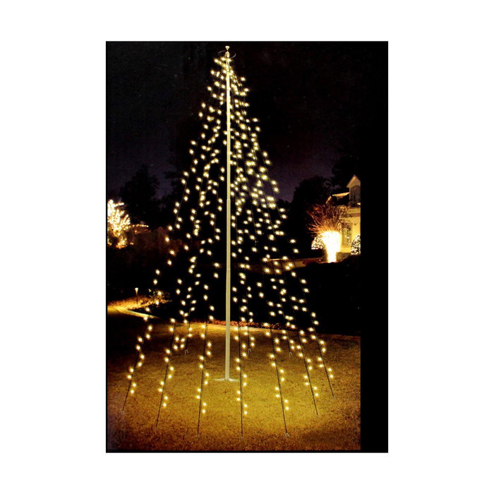 Cortina de luces exterior blanco cálido con 192 LEDs, 2,08 m