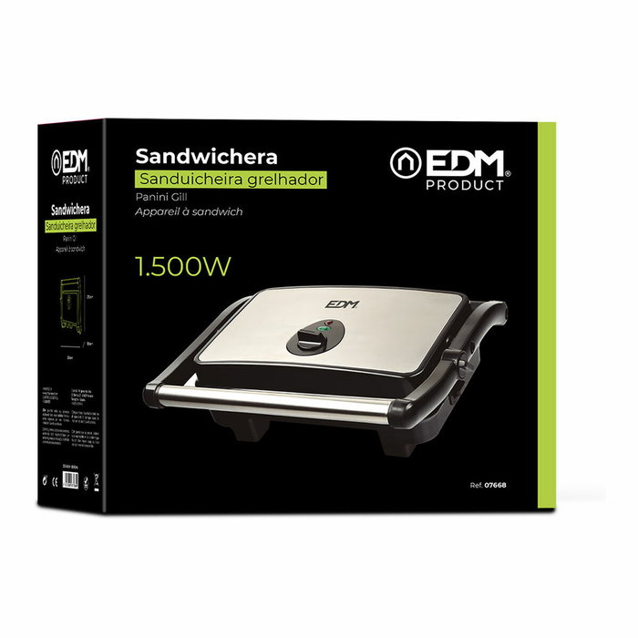 Edm Sandwichera doble grill 1500 W Cromado