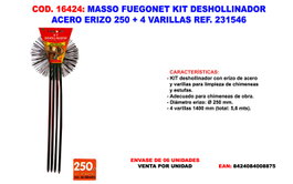Massó Kit Deshollinador de Acero Ø250 mm con 4 Varillas