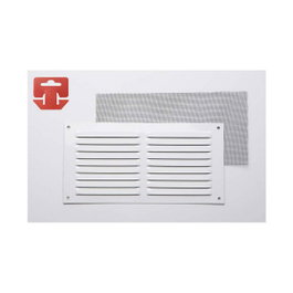 Fepre Rejilla de ventilación rectangular de aluminio blanco con mosquitera 300 x 150 x 6 mm