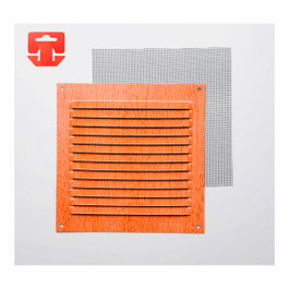 Fepre Rejilla de ventilación con mosquitera imitación haya 150x150mm