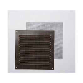 Fepre Rejilla de ventilación con mosquitera aluminio imitación wenge 150x150mm