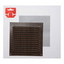Fepre Rejilla de ventilación con mosquitera, aluminio, imitación wenge, 150x150mm