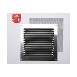Fepre Rejilla de ventilación cuadrada de acero inoxidable con mosquitera 150 x 150 mm