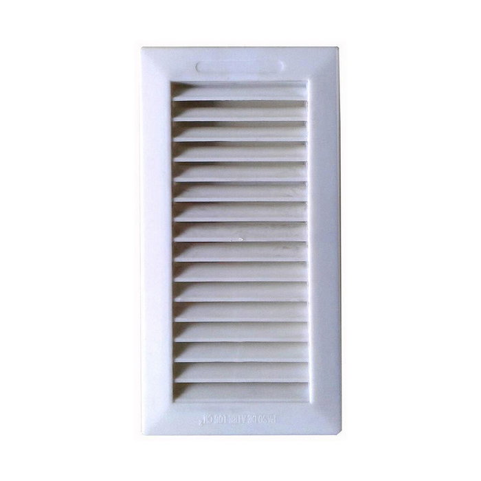 Fepre Rejilla de ventilación para empotrar con pestaña 13,3x26cm + marco blanco