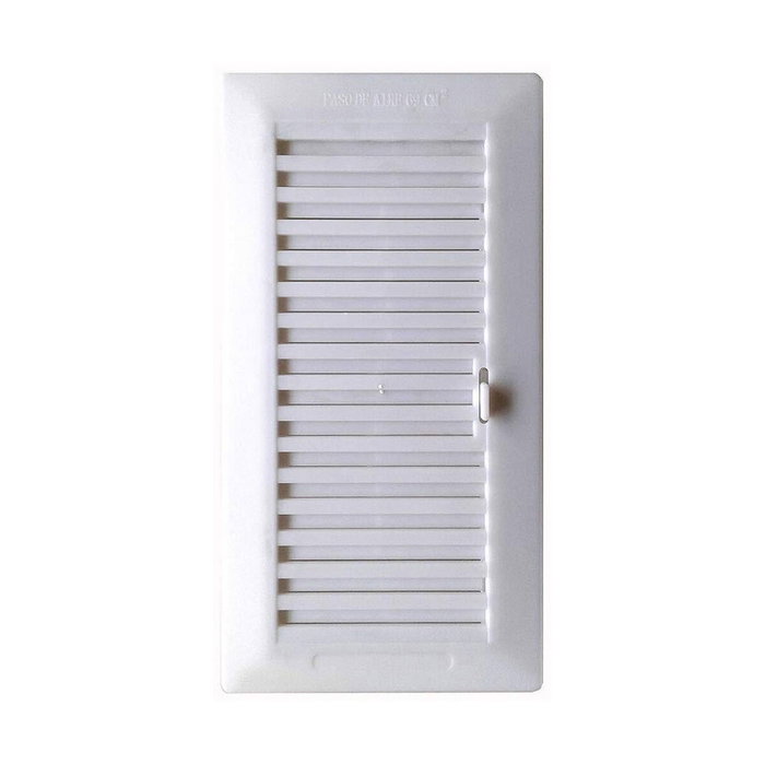 Fepre Rejilla de ventilación regulable 13,3x26cm con marco ABS blanco