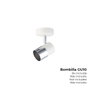Edm Foco Modelo Moon GU-10 Cromo + Blanco Hueso
