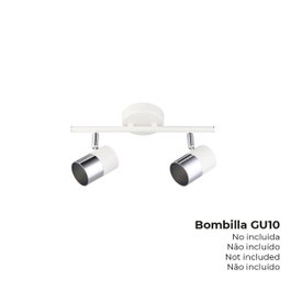Edm Foco 2 elementos modelo Moon GU-10 cromo+blanco hueso
