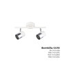 Edm Foco 2 elementos modelo Moon GU-10 cromo+blanco hueso