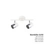 EDM Foco Halógeno 2 Elementos Modelo Moon GU-10 Abatible 180° Color Blanco Hueso y Cromo - 30 x 7.6 x 15.2 cm - Máx. 50W, 220-240V