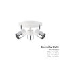 Edm Foco 3 elementos modelo Moon GU-10 cromo+blanco hueso