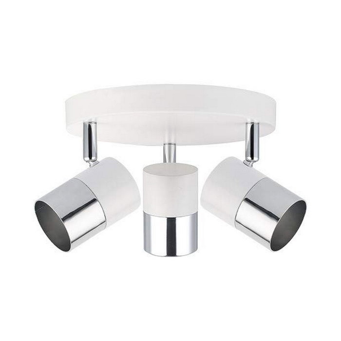 Edm Foco 3 elementos modelo Moon GU-10 cromo+blanco hueso