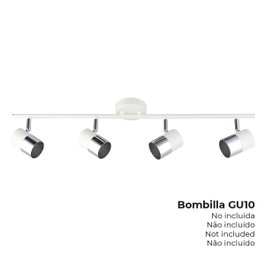 Edm Foco 4 elementos modelo Moon GU-10 cromo+blanco hueso