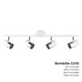 Edm Foco 4 elementos modelo moon GU10 cromo y blanco hueso 70x7.6x15.2 cm