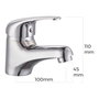 Edm Grifo Monomando Lavabo Serie Saona Cromado Latón Zinc Cartucho Cerámico 40cm