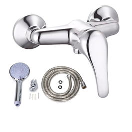 Edm Grifo Monomando de Ducha Empotrado Serie Saona Cromado con Accesorios Cartucho Cerámico Cuerpo Latón Mango Zinc