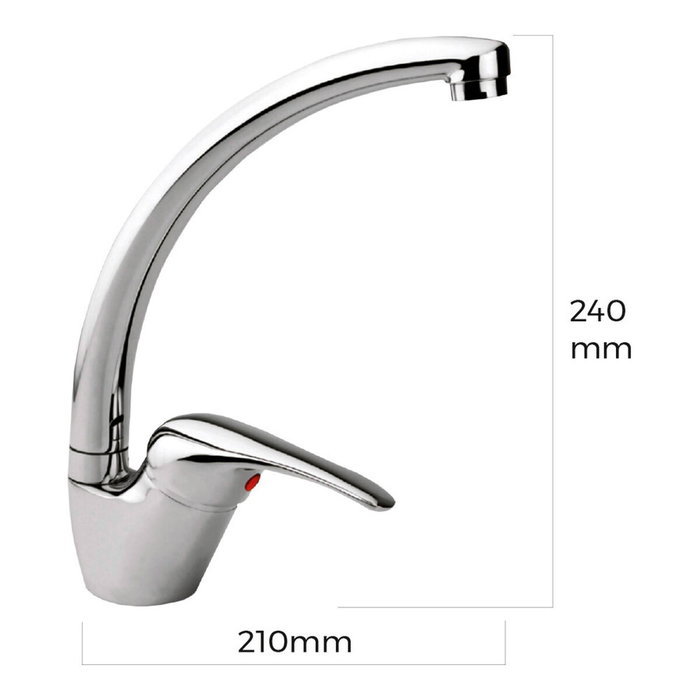 Edm Grifo monomando de cocina caño alto serie Saona cromado
