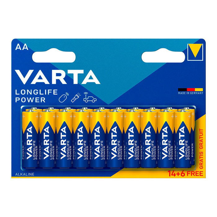 Varta Pila Alcalina Longlife Power AA LR06 Blister 20 Unidades Ø14,5 x 50,5 mm Varta Pila Alcalina Longlife Power AA LR06 Blister 20 Unidades Ø14,5 x 50,5 mm