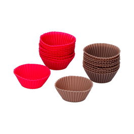 5Five Molde para Mini Magdalenas de Silicona, 6 unidades, Ø6.5 cm, Colores Surtidos (Enviados Aleatoriamente)