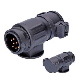 Rawlink Adaptador impermeable de coche 13 a 7 pines, 12v para remolque estandar europeo, conecta luces de señalización vehiculo