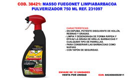 Massó Fuegonet Limpiabarbacoa Pulverizador 750ml
