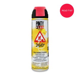 Pinty Plus Marcador T107 Pintura en Spray 360° Rojo 650 cc