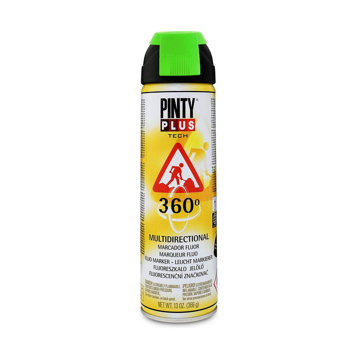 Pinty Plus Marcador de Pintura Verde Fluorescente con Válvula 360°