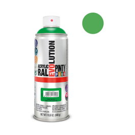 Pinty Plus Pintura acrílica spray evolution RAL 6018 verde amarillento 520 cc