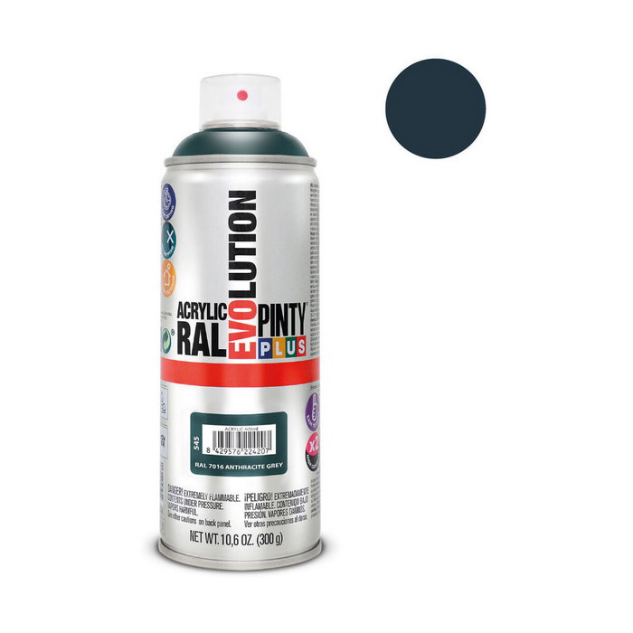Pinty Plus Pintura acrílica spray evolution RAL 7016 gris antracita