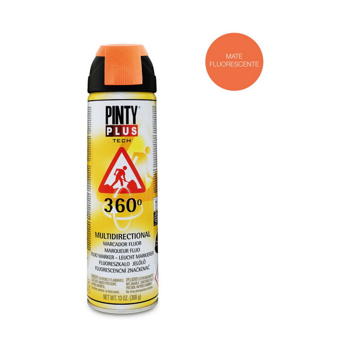 Pinty Plus Marcador Fluorescente Naranja Fluorescente con Válvula 360°