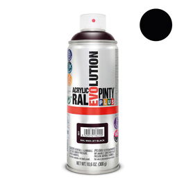 Pinty Plus Pintura Acrílica Spray Ral 9005 Negro Intenso 520 cc Secado Rápido Acabado Liso